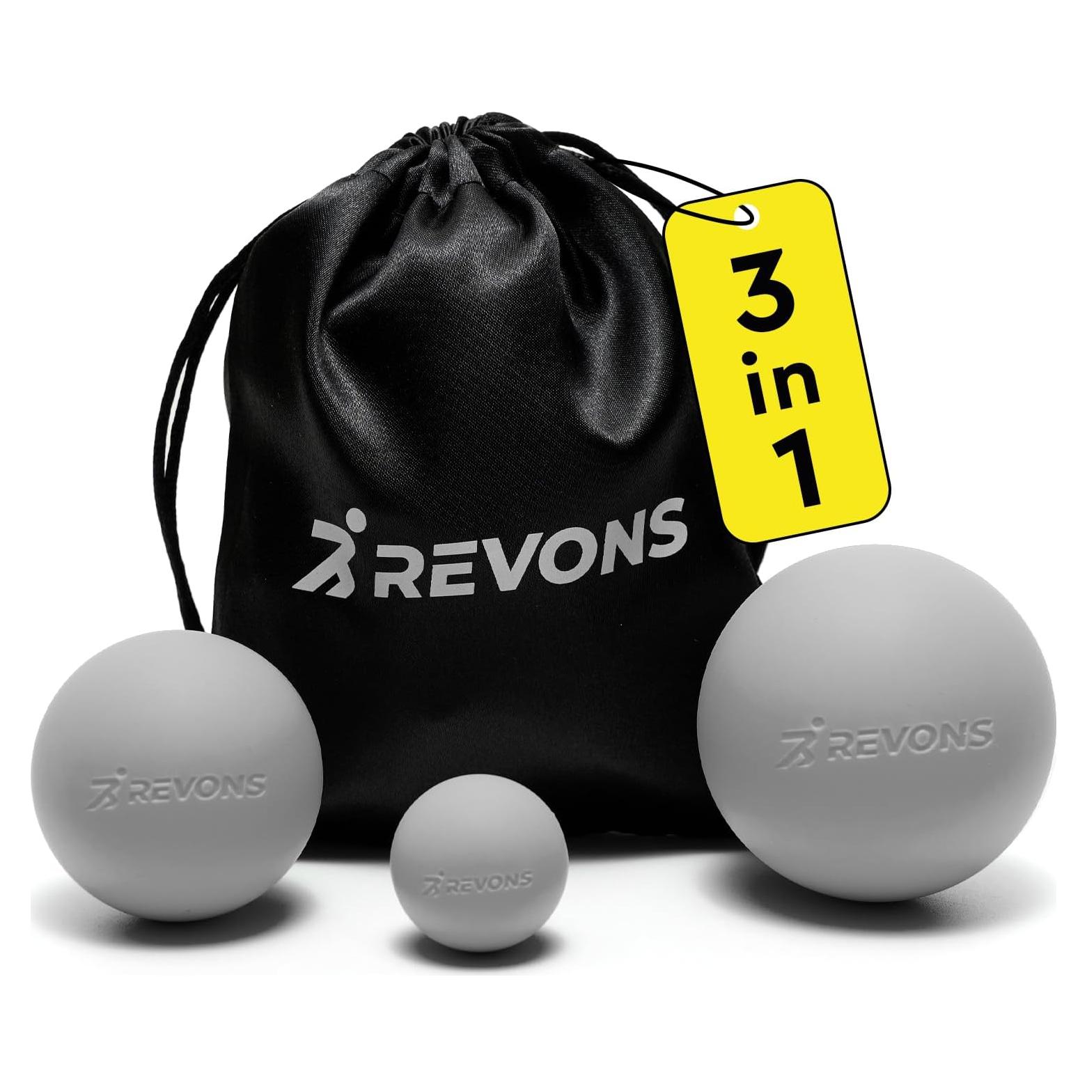Juego de Pelotas de Masaje REVONS 3 en 1 - Alivio Muscular