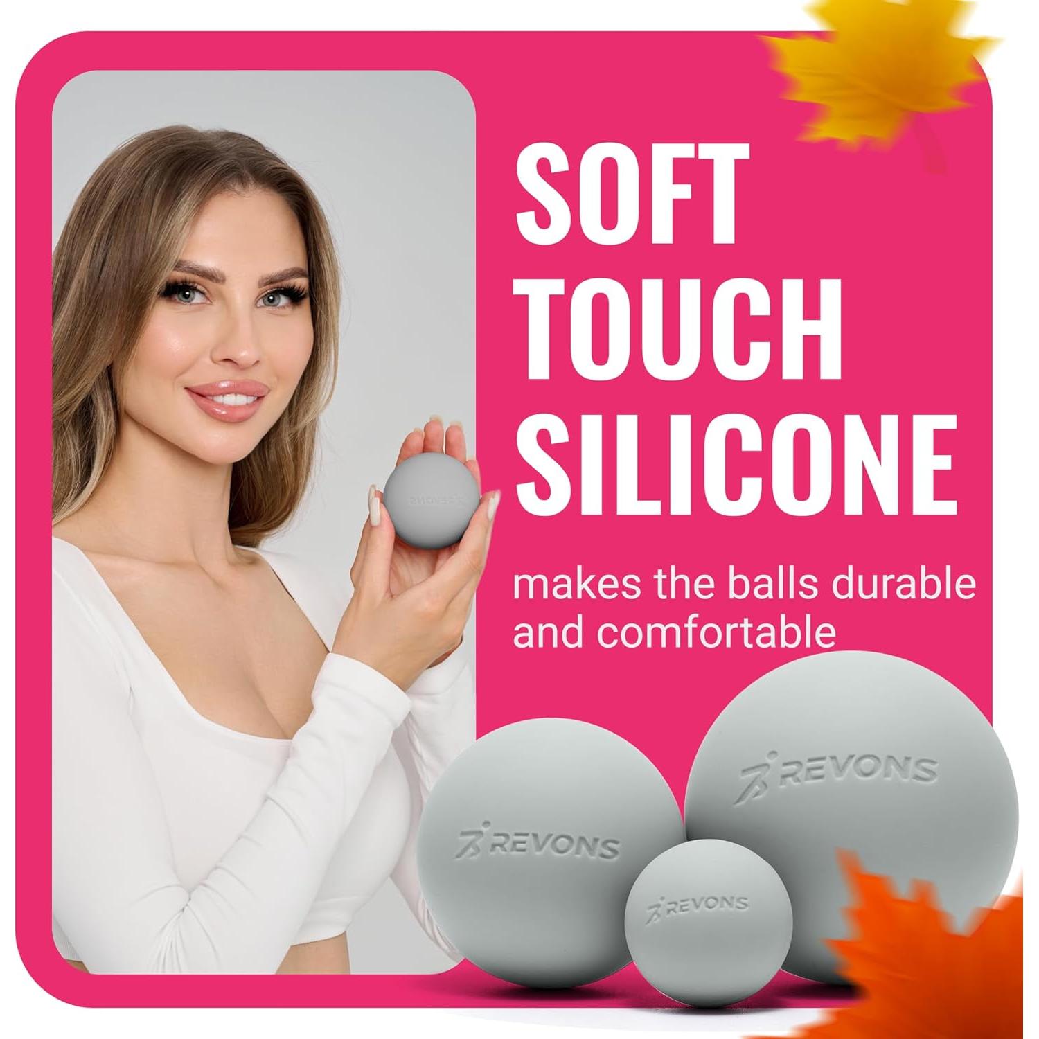 Juego de Pelotas de Masaje REVONS 3 en 1 - Alivio Muscular