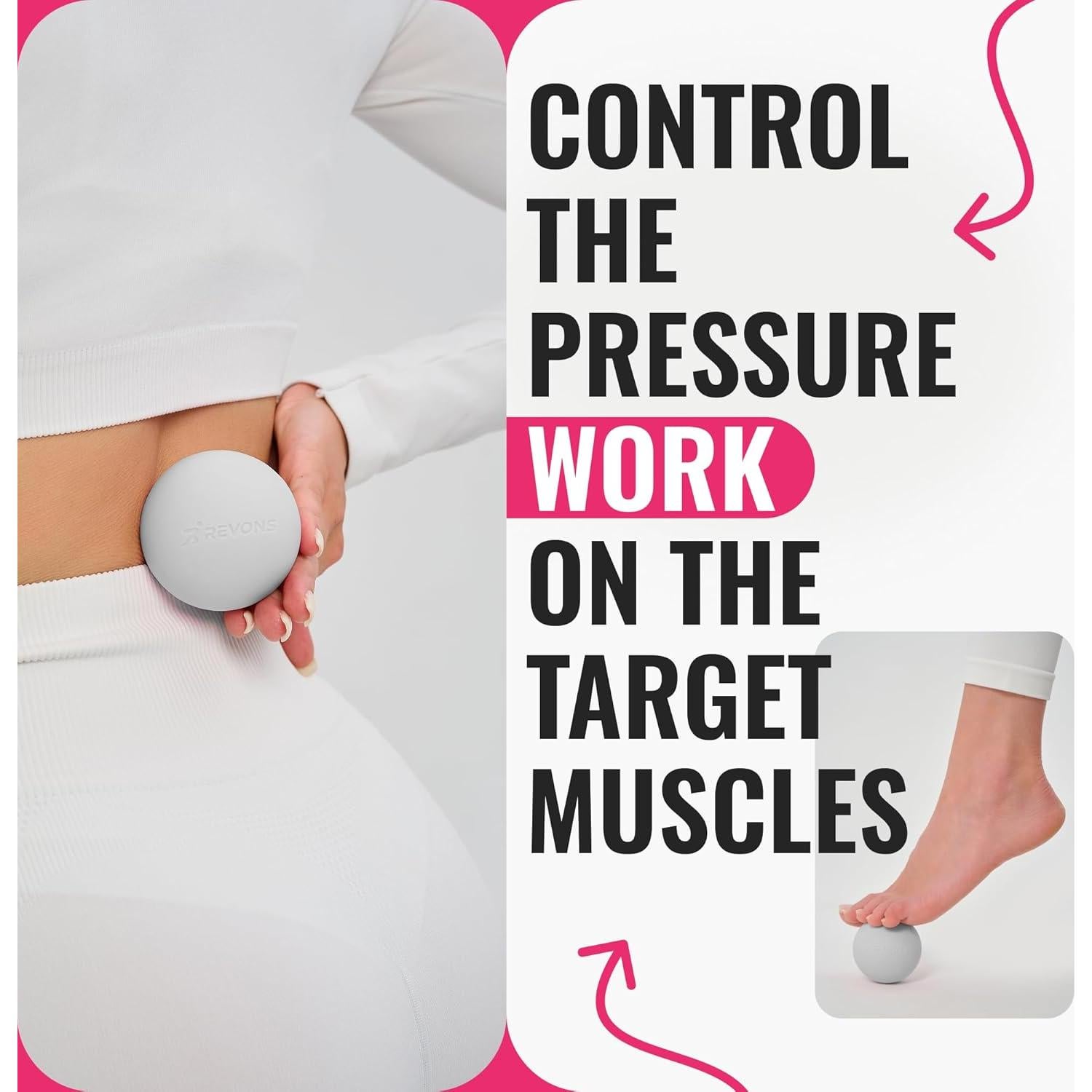 Juego de Pelotas de Masaje REVONS 3 en 1 - Alivio Muscular