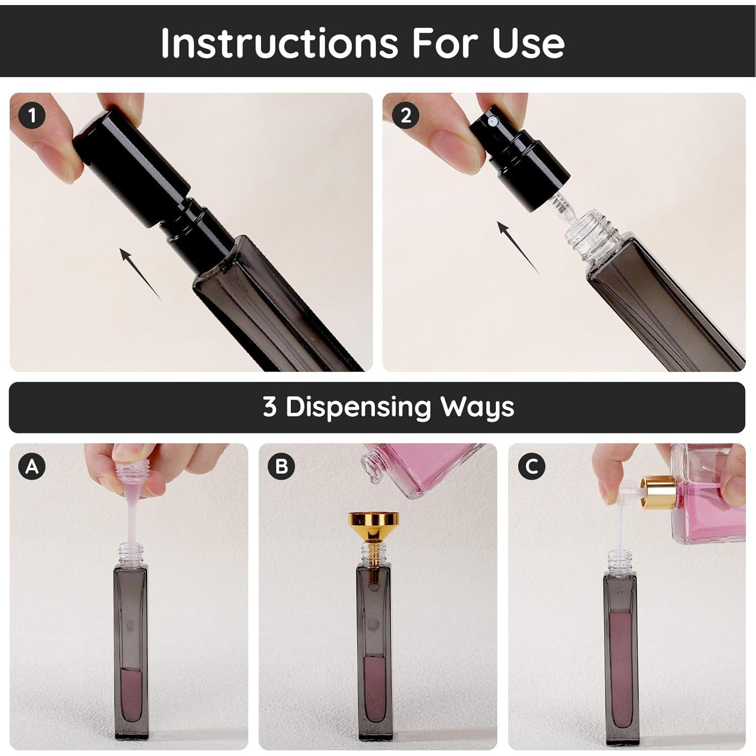 Botellas de Perfume de Vidrio Segbeauty 10ml Reutilizables 2pcs