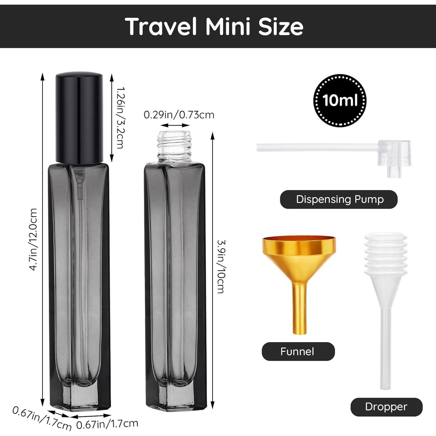 Botellas de Perfume de Vidrio Segbeauty 10ml Reutilizables 2pcs