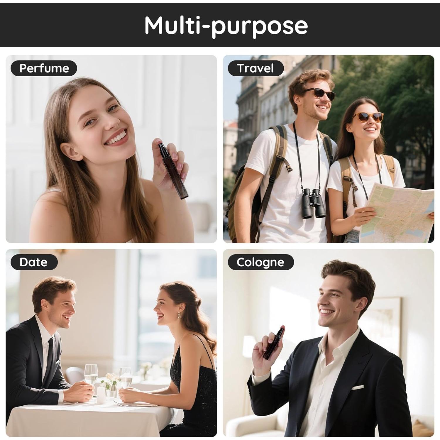 Botellas de Perfume de Vidrio Segbeauty 10ml Reutilizables 2pcs