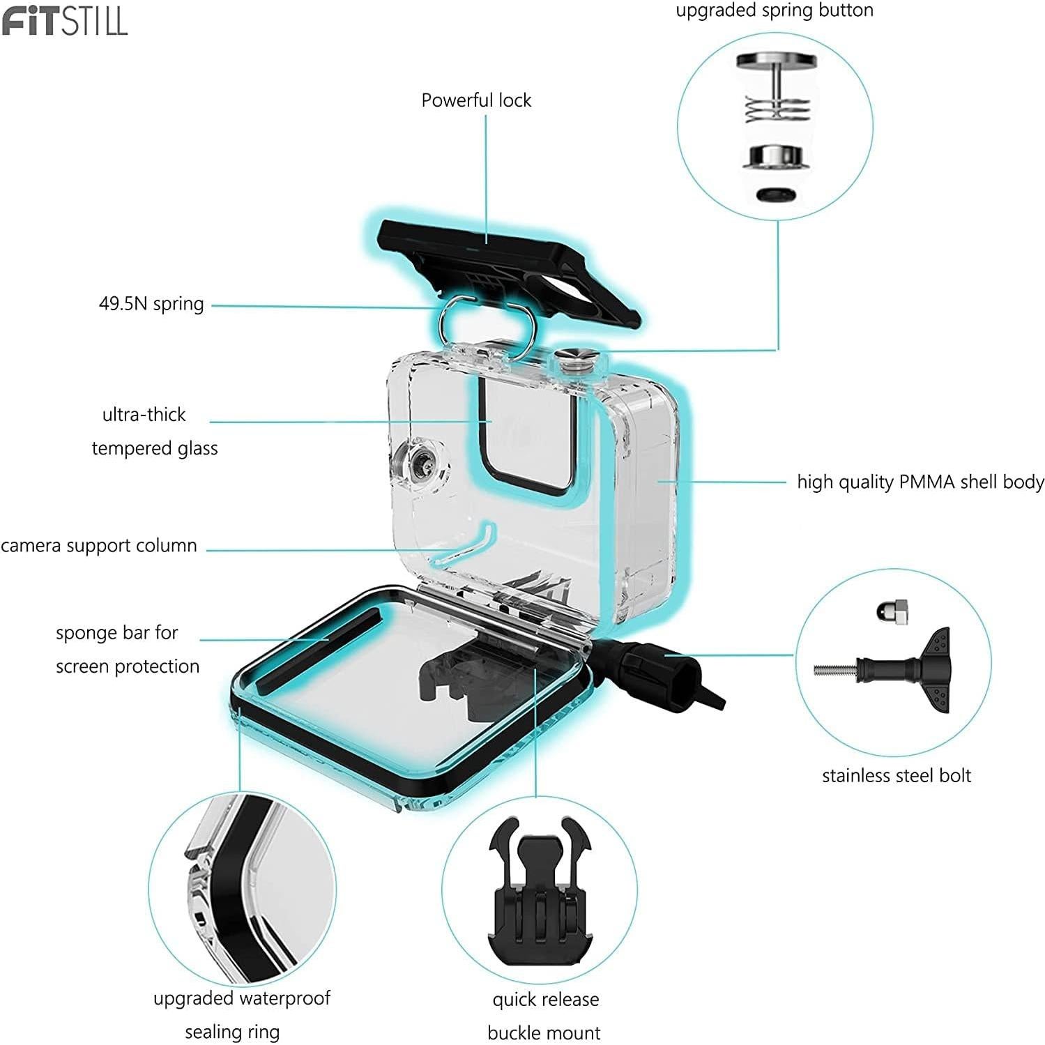 Funda Impermeable FitStill para GoPro Hero 8 Black con Filtros