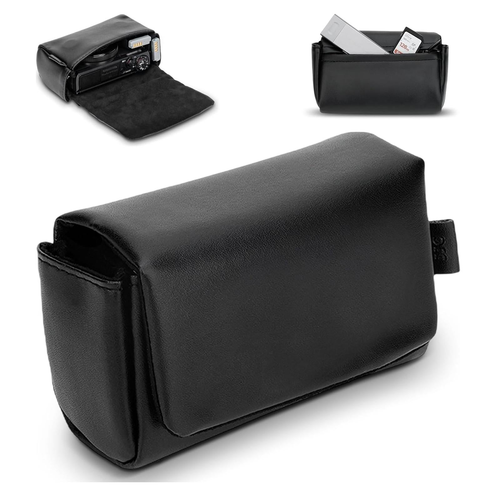 Funda de Cuero Compacta para Cámara Canon PowerShot y Sony RX100