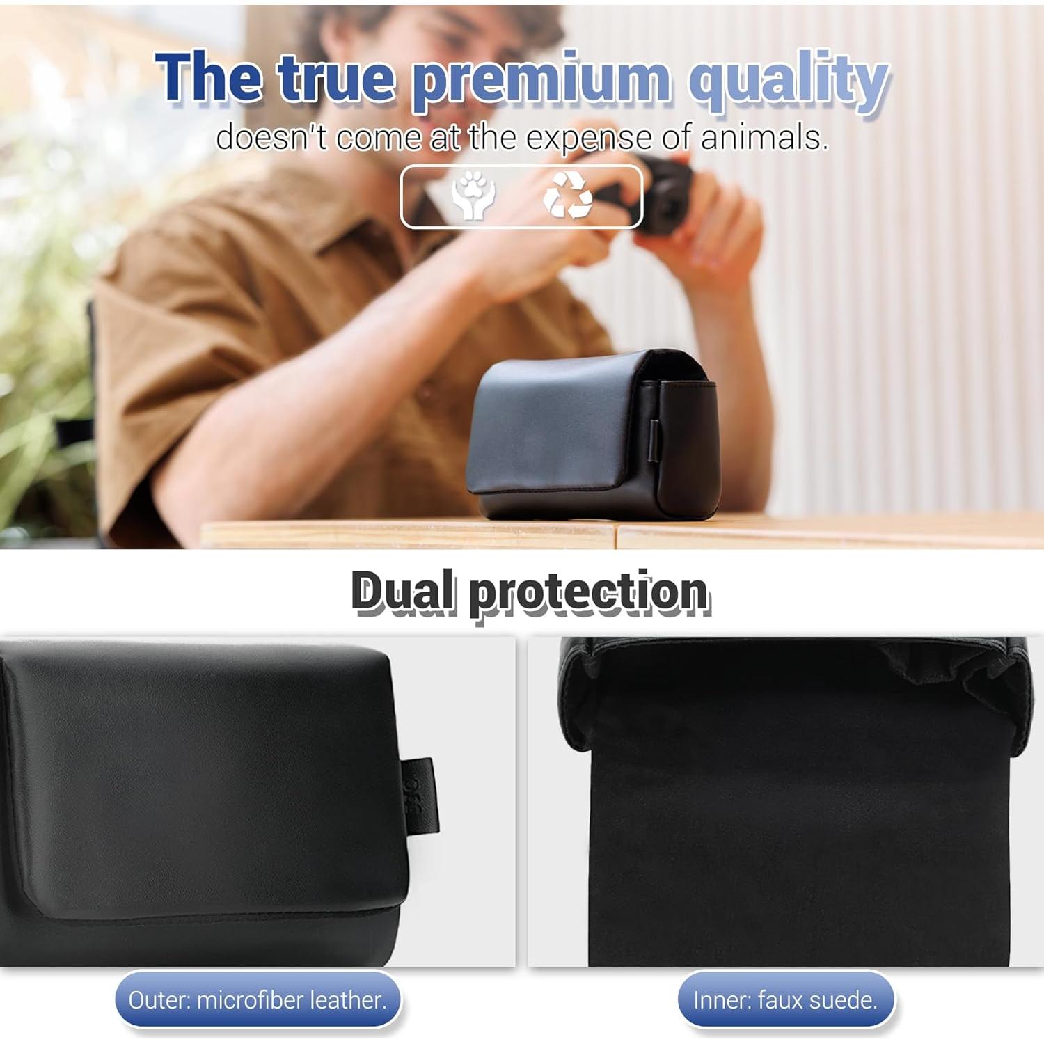 Funda de Cuero Compacta para Cámara Canon PowerShot y Sony RX100