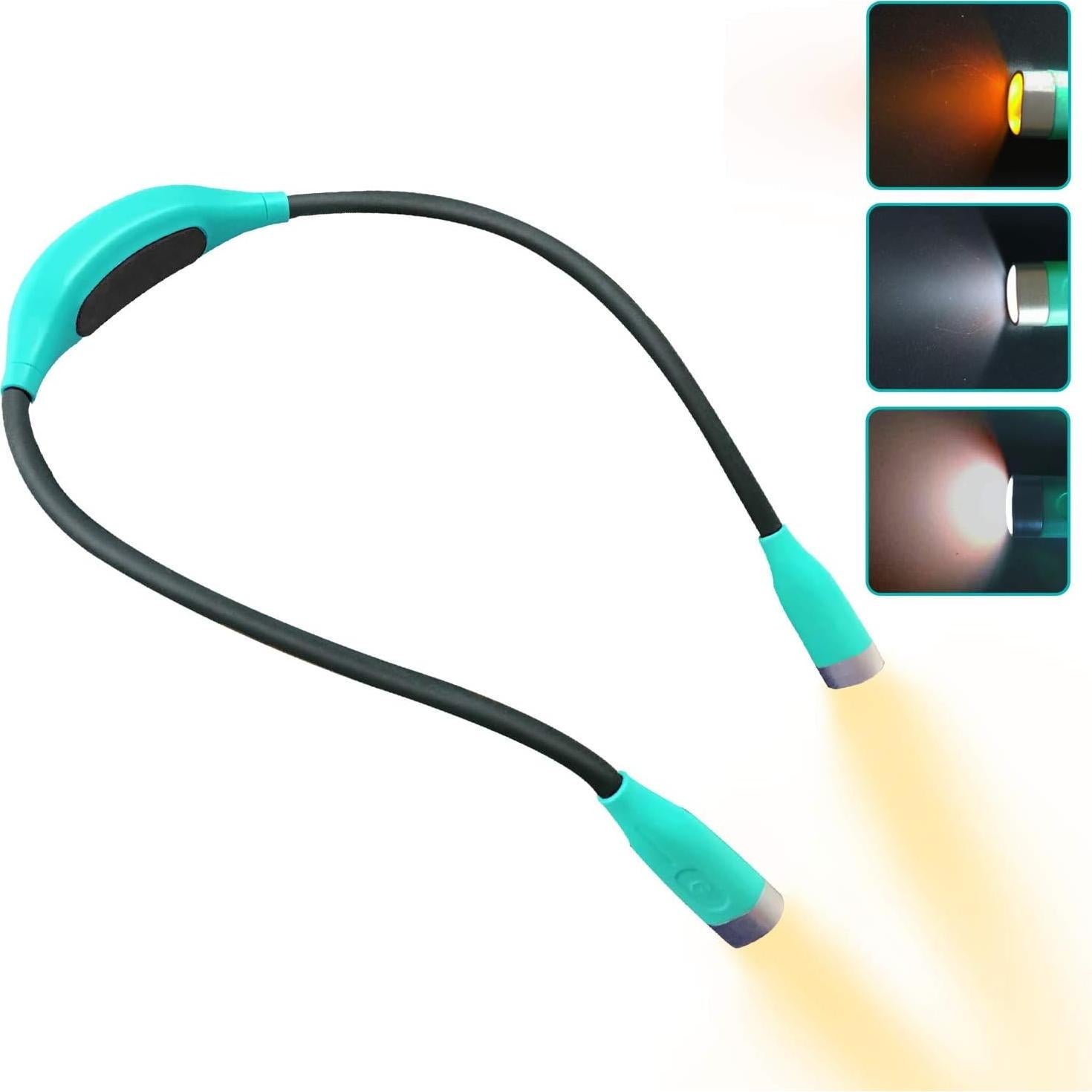 Luz de Lectura para Cuello QEBIDUM Recargable USB 3 Brillos