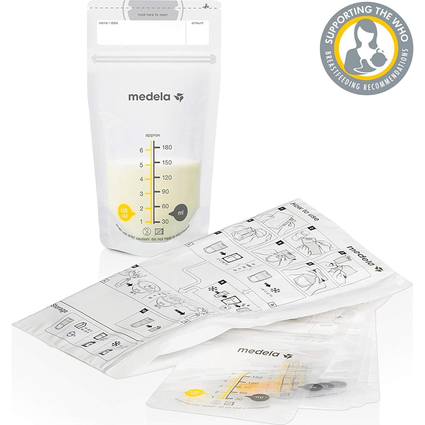 Medela 25 Bolsas de Almacenamiento de Leche Materna 180 ml