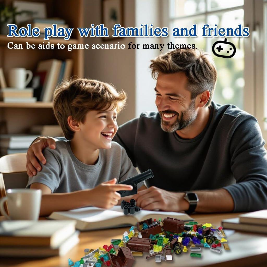 Cofre del Tesoro Pirata BroTex 215 Piezas Juguete de Bloques