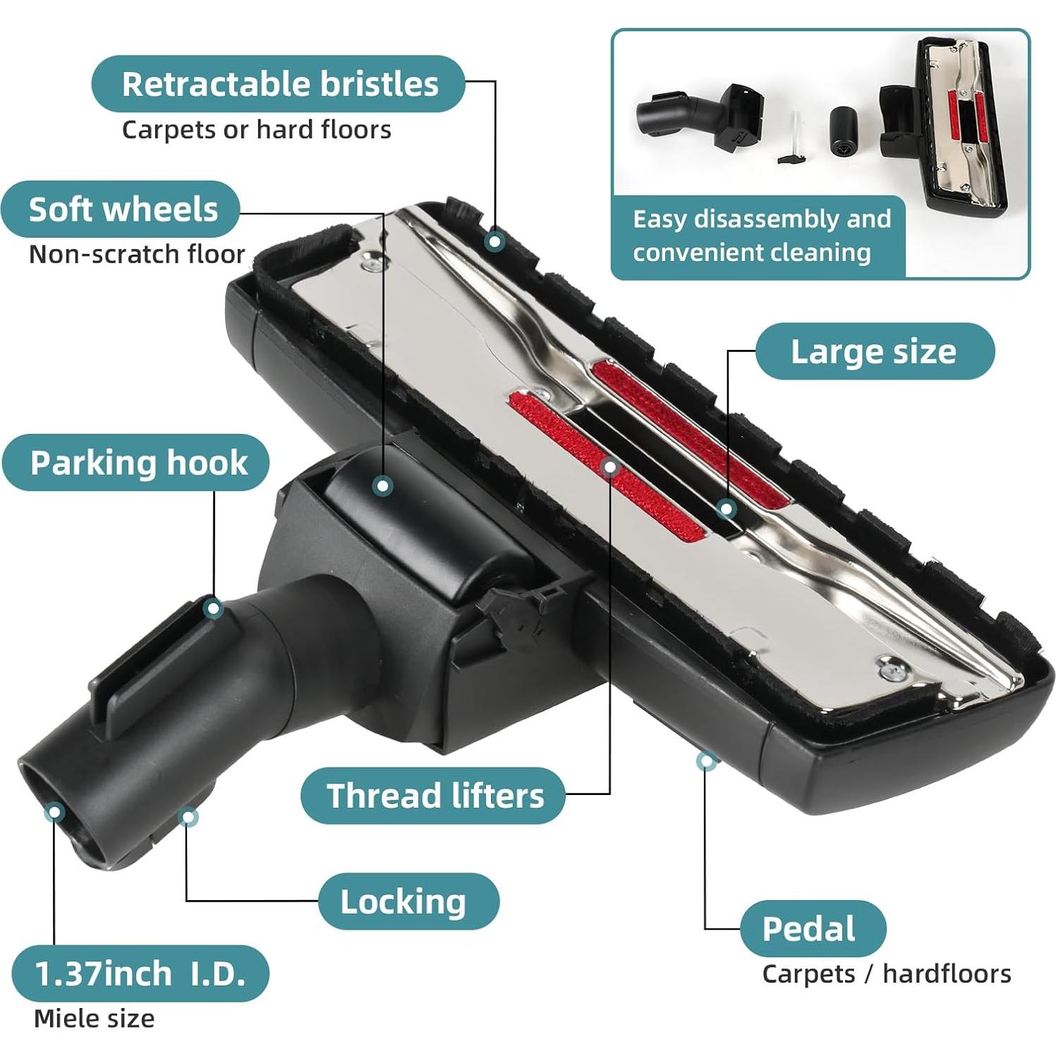 Cepillo de Piso Combinado Kodahome para Aspiradoras Miele