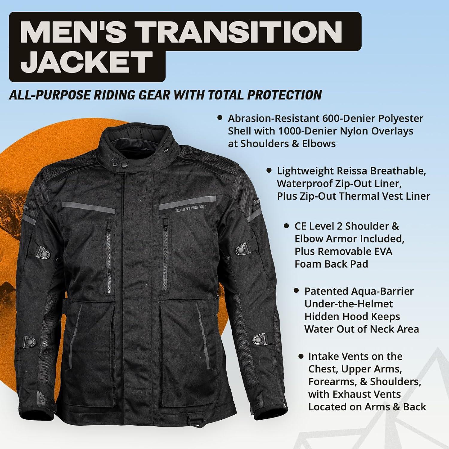 Chaqueta de Moto Tourmaster Transition Hombre Negra Talla S