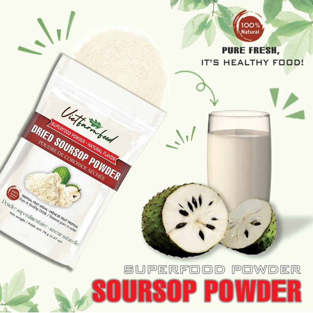 Polvo de Guanábana Liofilizado 70g VIETFARMFOOD - Sin Azúcar