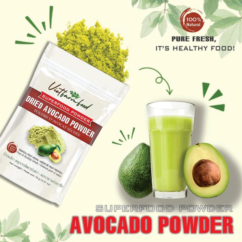 Polvo de Aguacate 70g - Natural, Sin Aceite, Energía Vegetal
