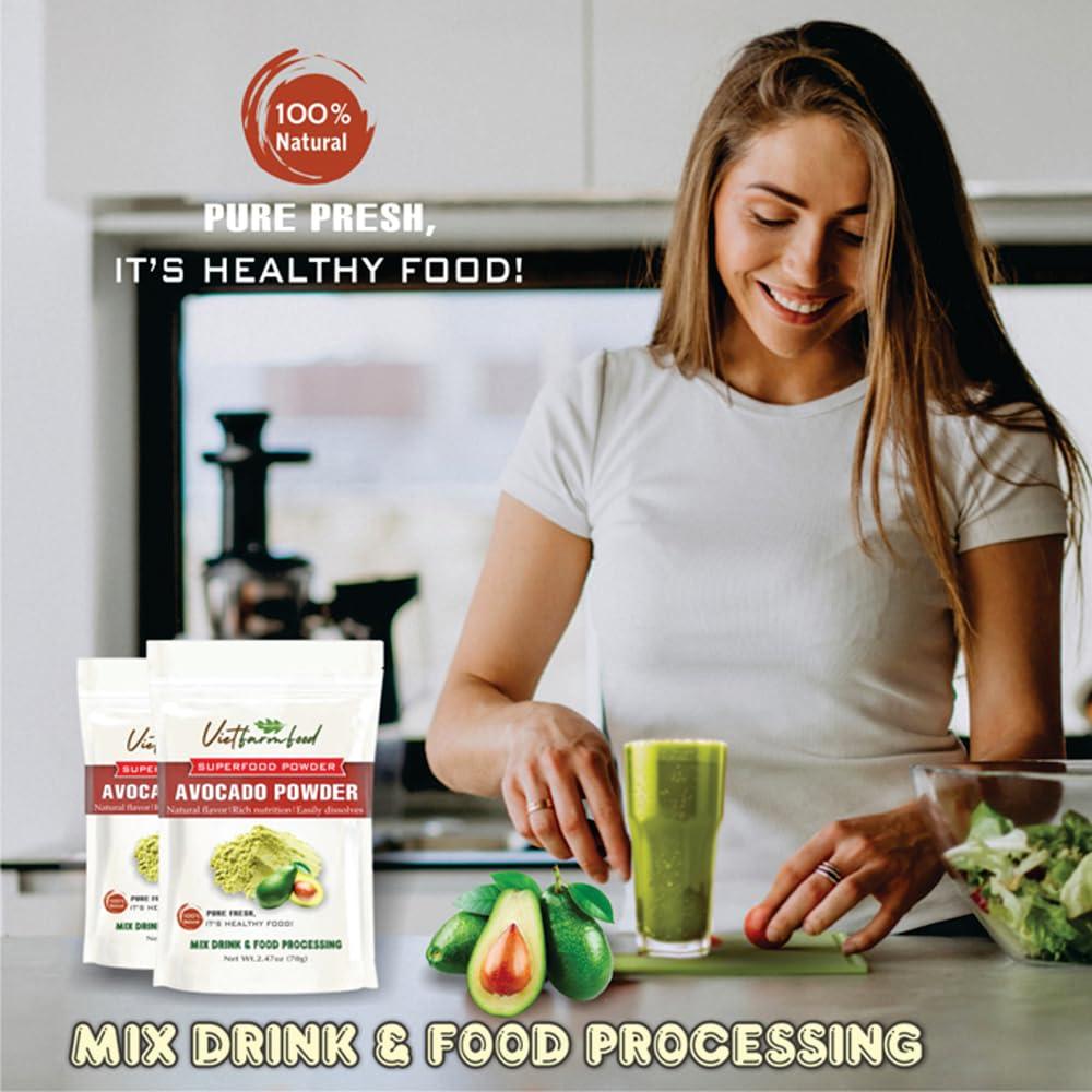 Polvo de Aguacate 70g - Natural, Sin Aceite, Energía Vegetal