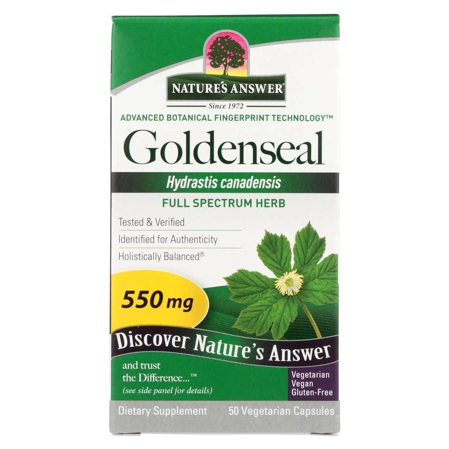 Cápsulas Vegetarianas Goldenseal Nature's Answer 50 Cuentas