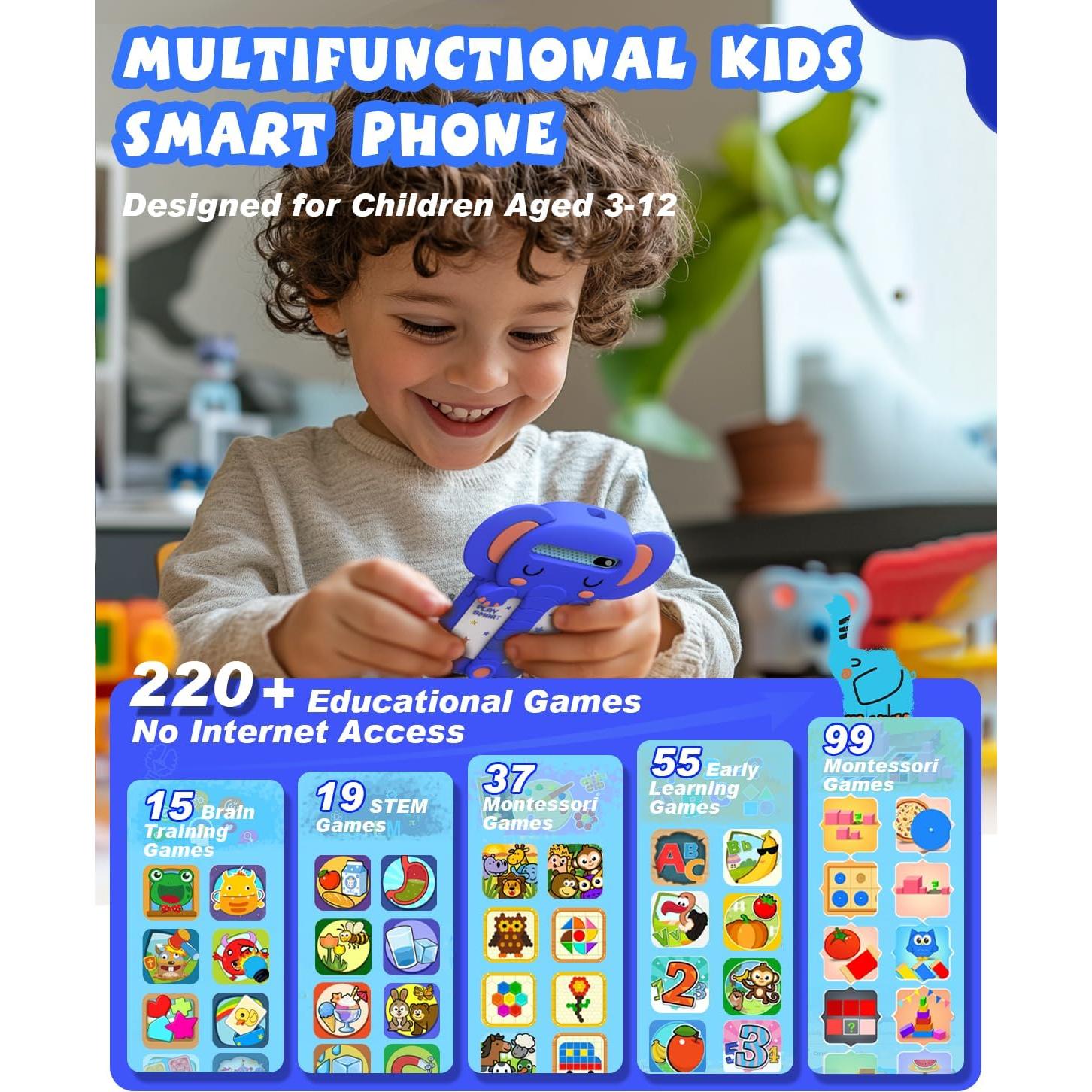 Teléfono Juguete Inteligente MOMILLA 3.97" para Niños 3-12 Años