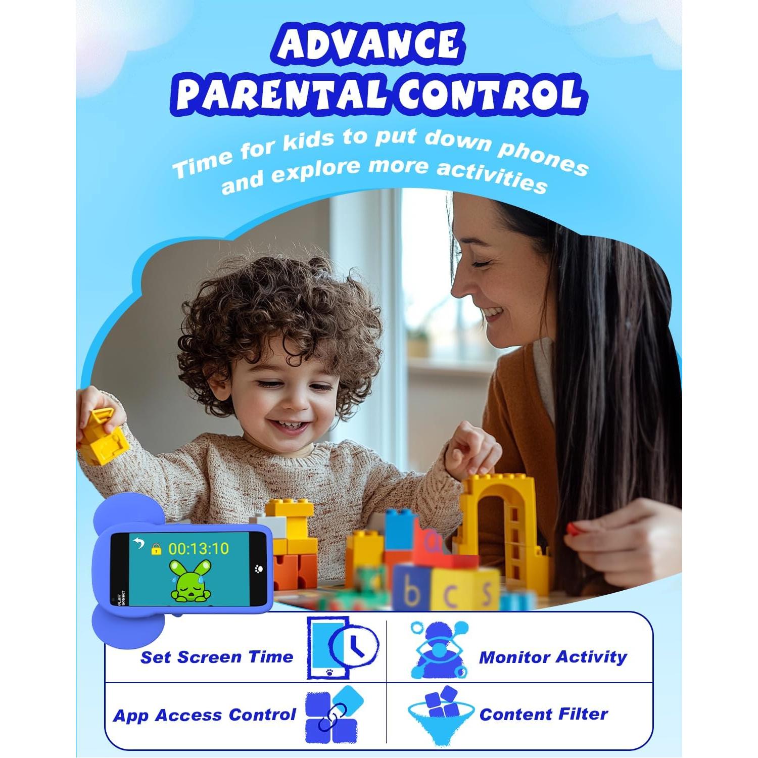 Teléfono Juguete Inteligente MOMILLA 3.97" para Niños 3-12 Años