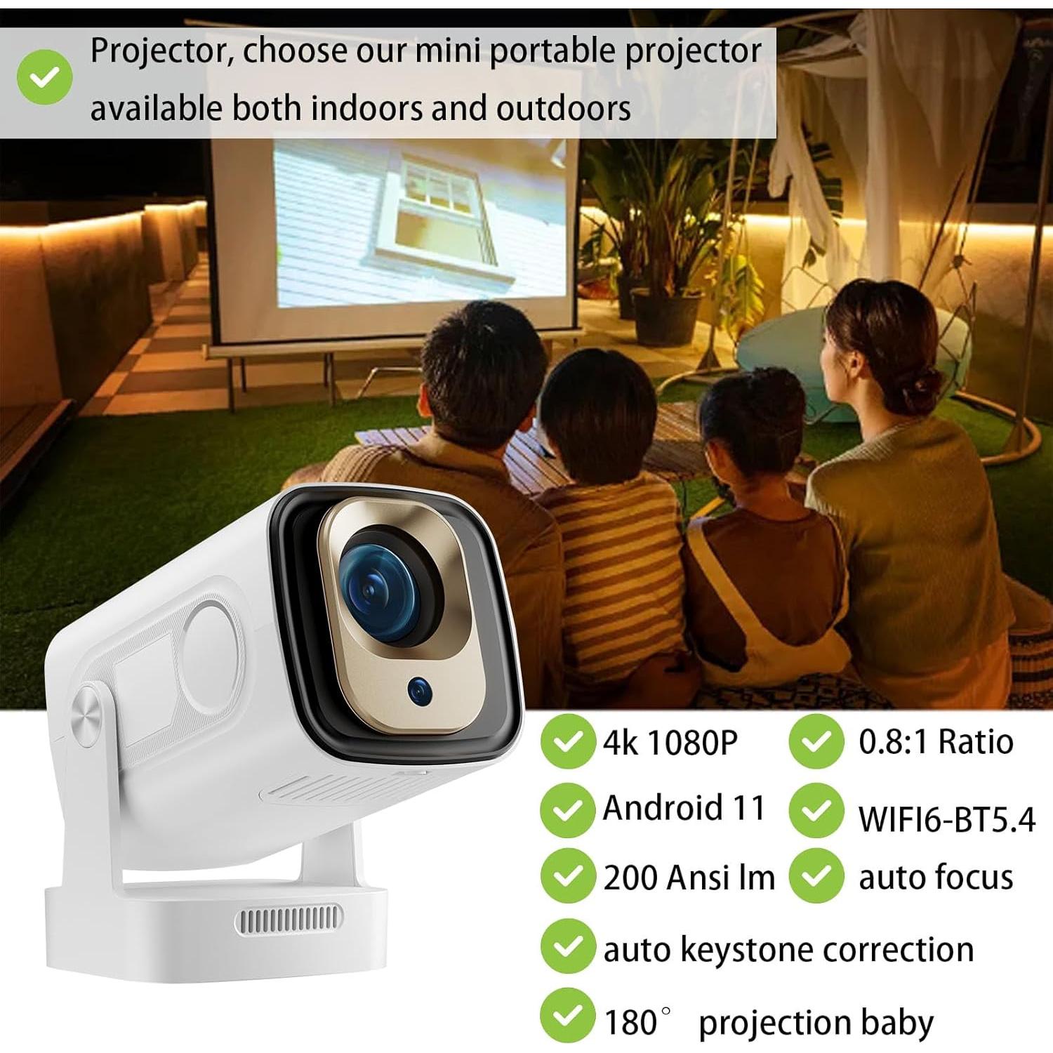 Mini proyector Genérico 1080P WiFi6 Bluetooth 5.4 0.91kg