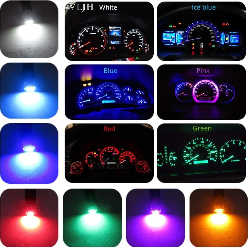 Bombillas LED T10 WLJH Azul 200 Lúmenes Paquete de 6