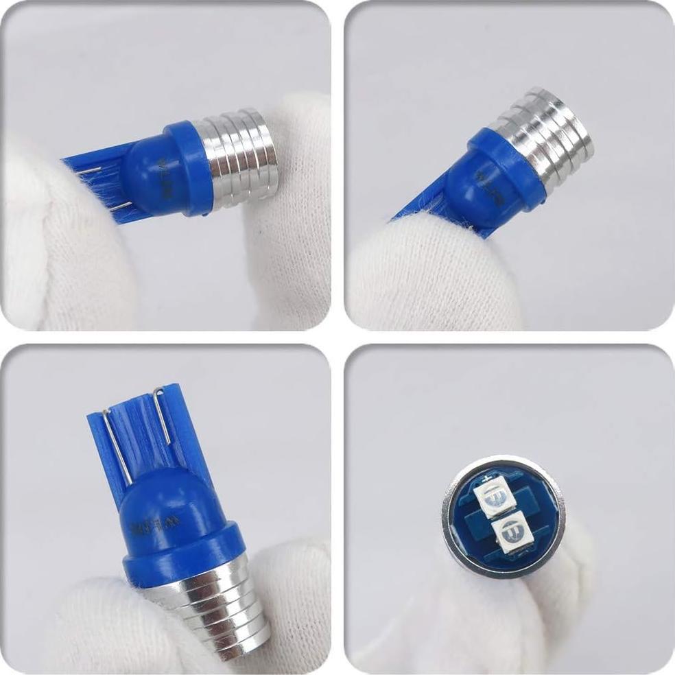 Bombillas LED T10 WLJH Azul 200 Lúmenes Paquete de 6