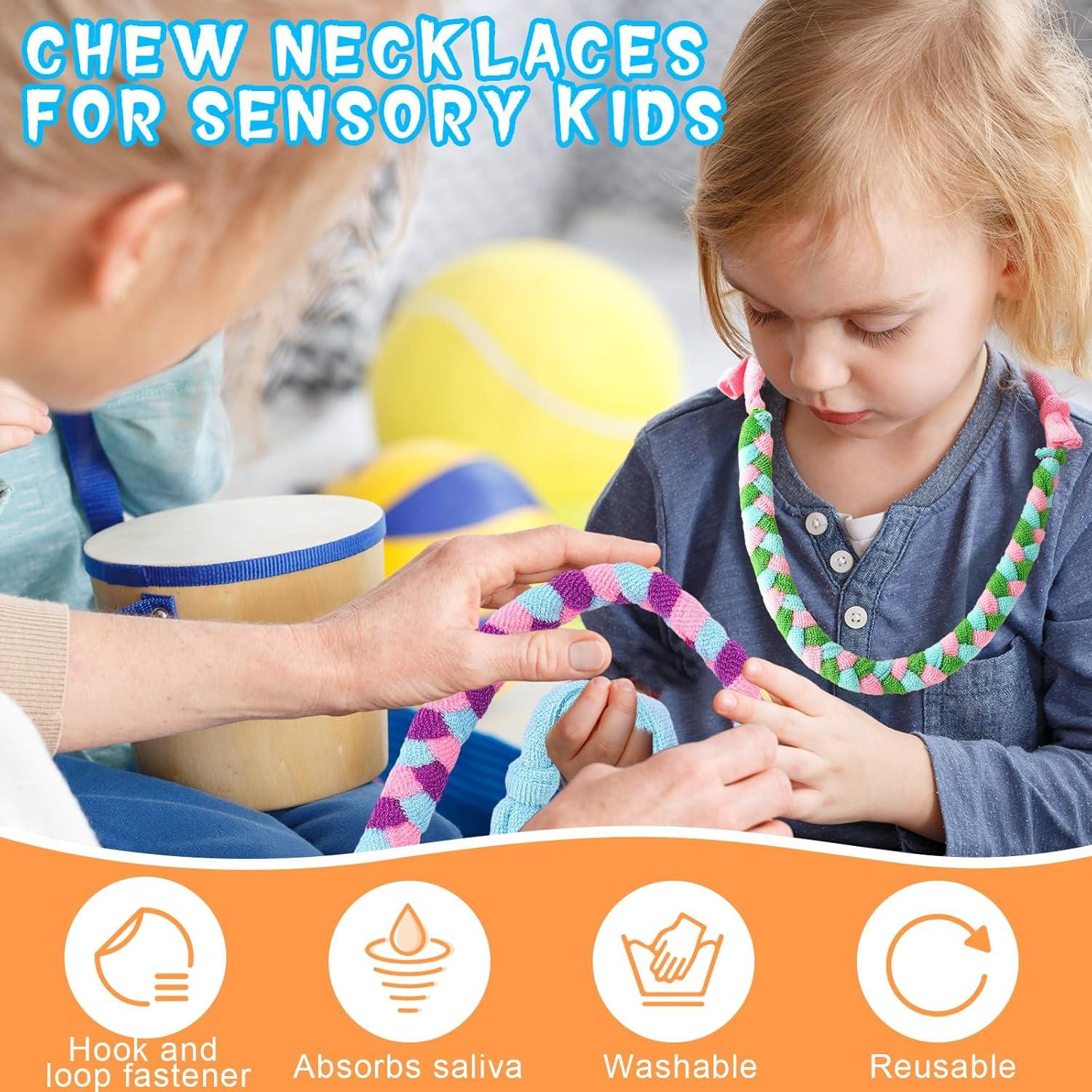 Collares Masticables Sensoriales Henoyso 12 Pcs Tela Absorbente