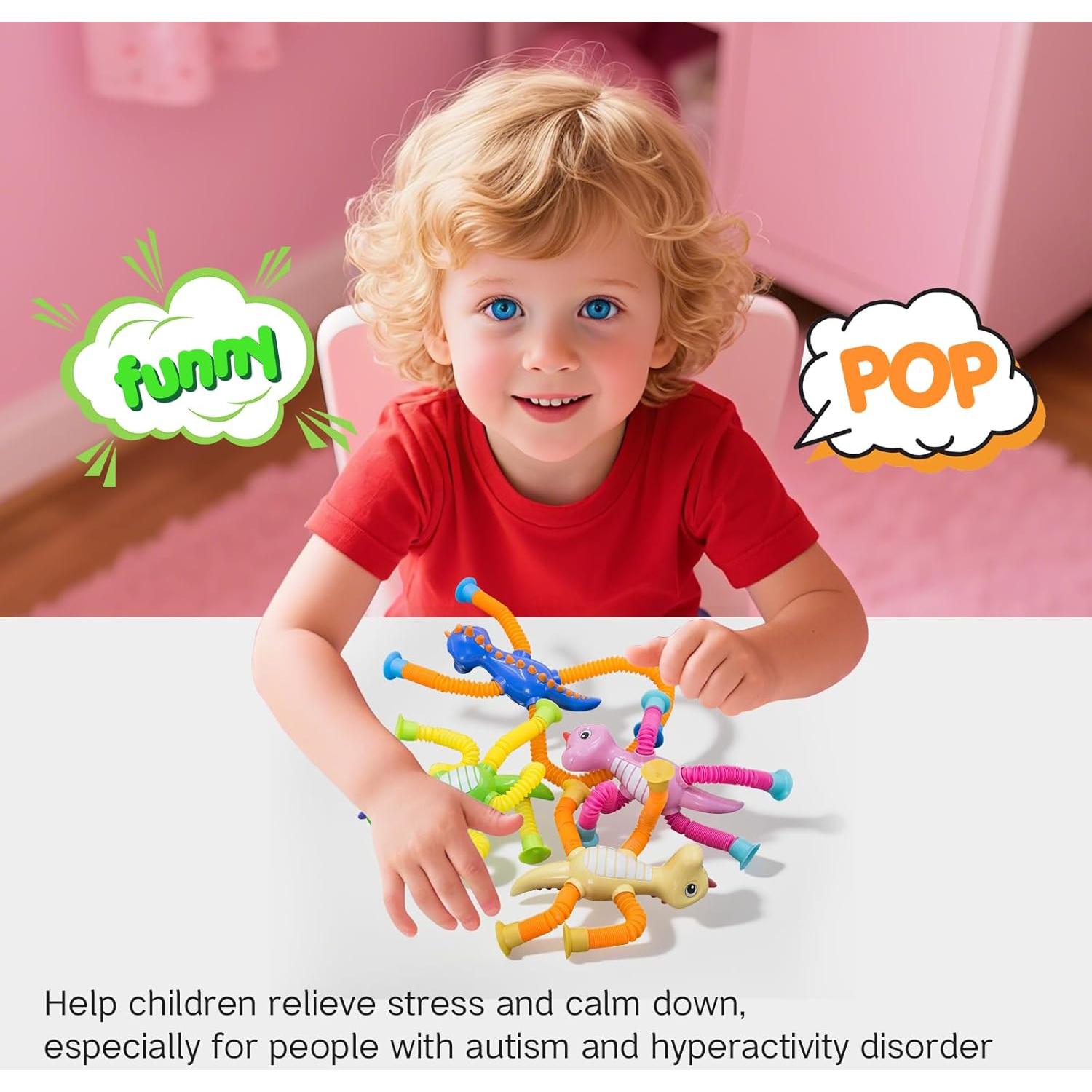 Juguete Antiestrés DoDoMagxanadu Cocodrilo 4 Tubos Pop