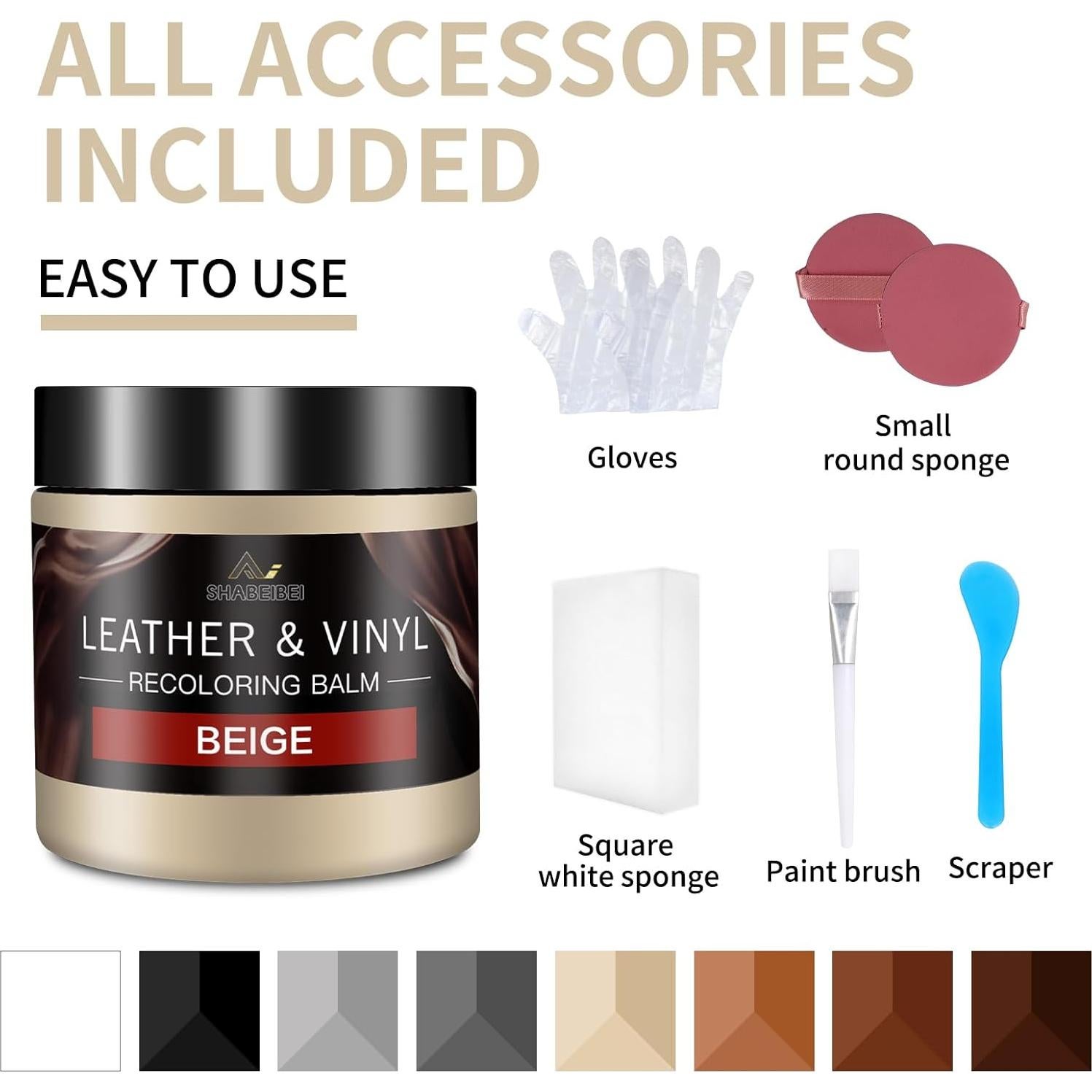 Bálsamo de Recoloración de Cuero Beige SHABEIBEI 305g