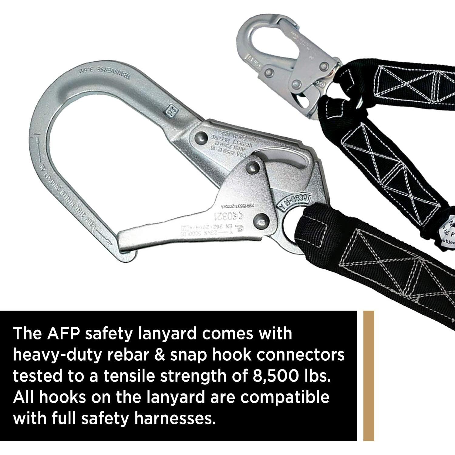 Lanyard de Seguridad AFP AFLD2206 Doble Pierna 1.83m