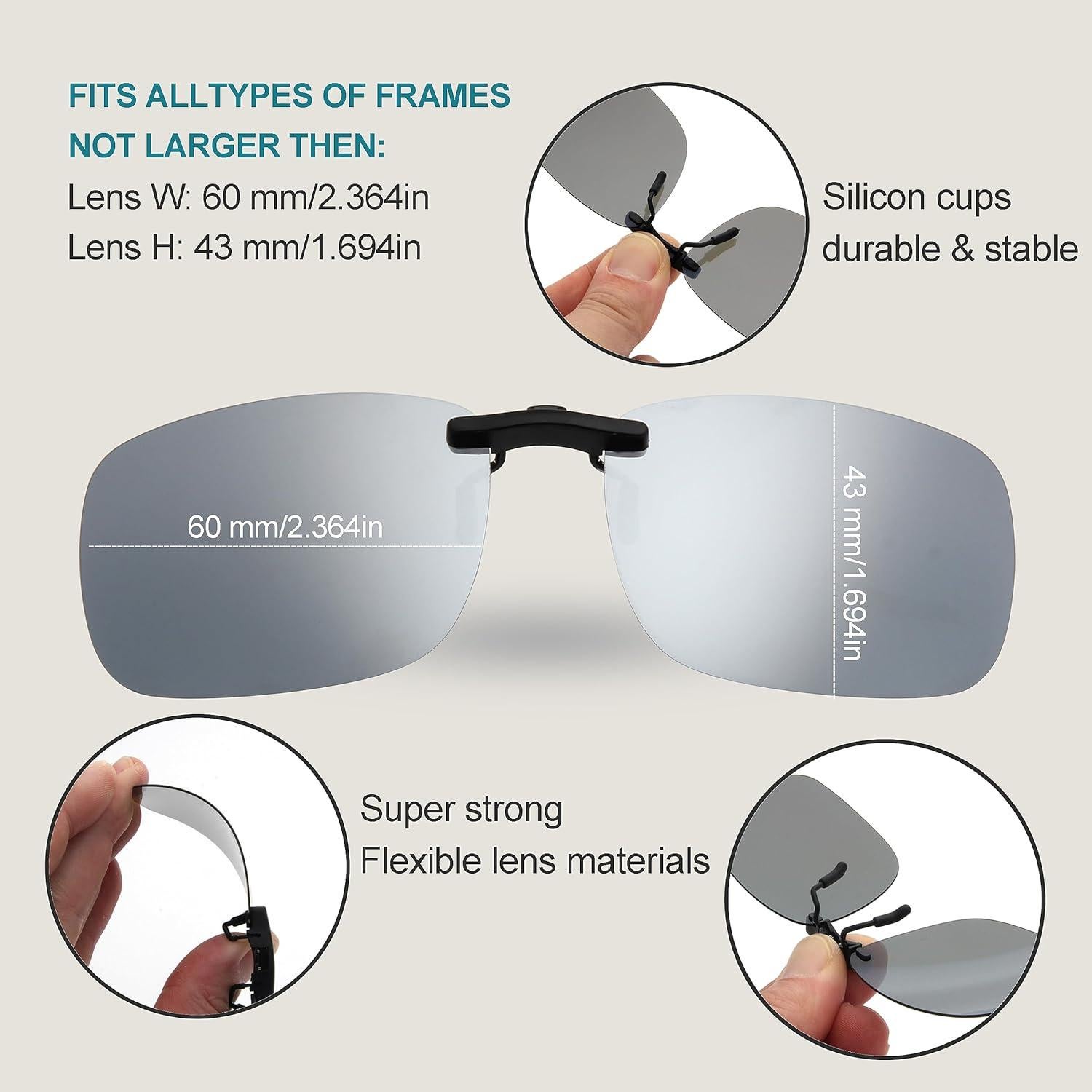 Gafas de Sol Polarizadas Blue Cut Clip On UV 400 Noche