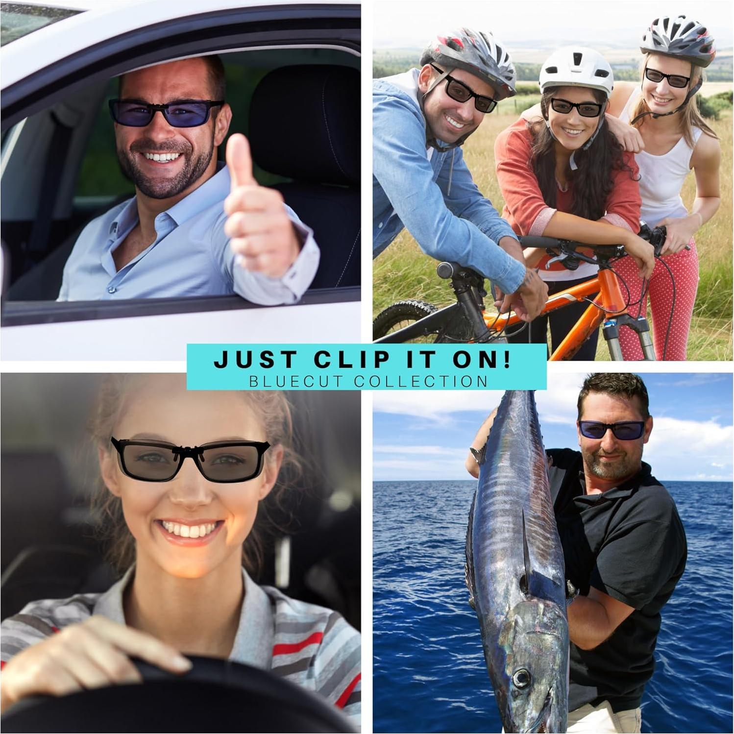 Gafas de Sol Polarizadas Blue Cut Clip On UV 400 Noche