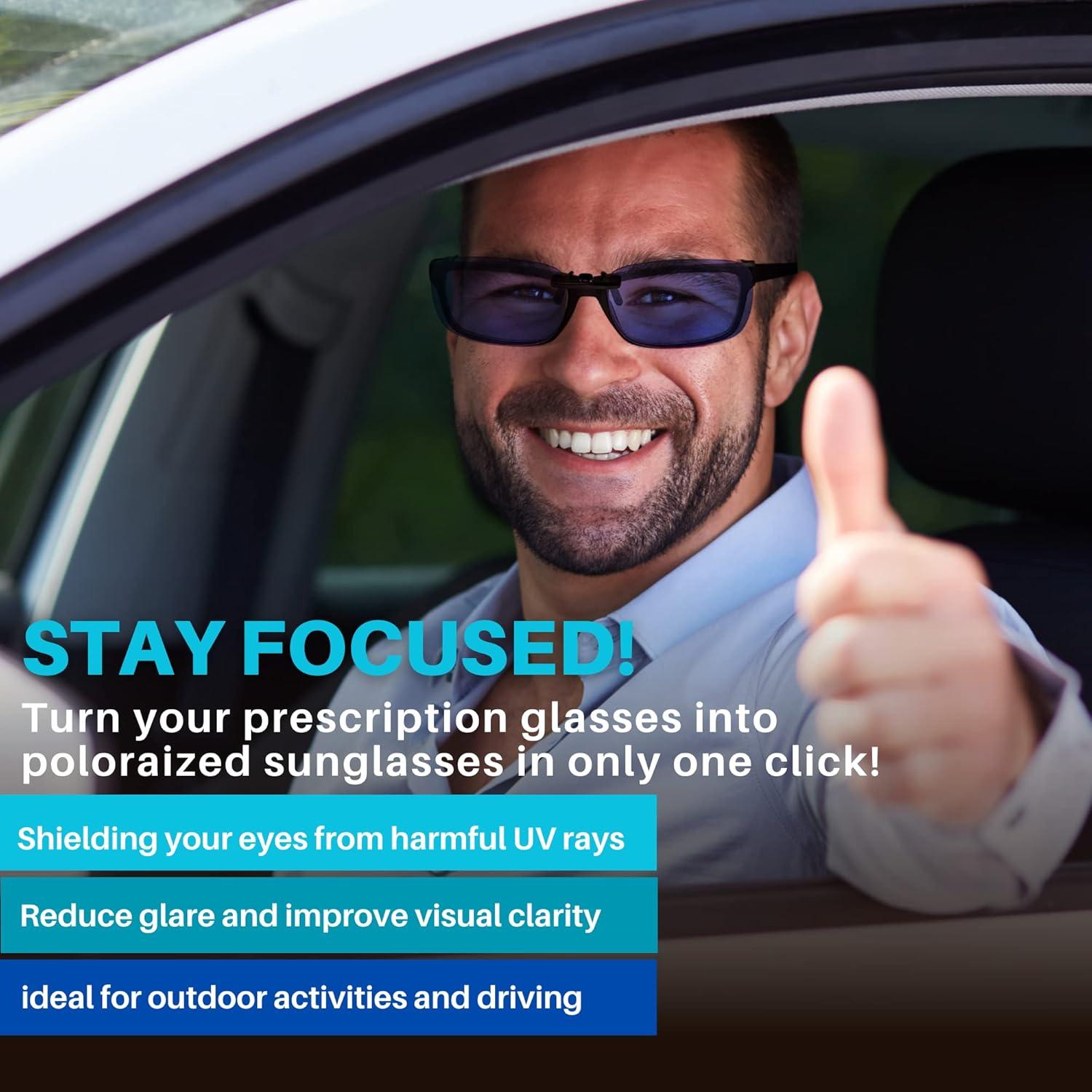 Gafas de Sol Polarizadas Clip On Blue Cut UV 400 Noche