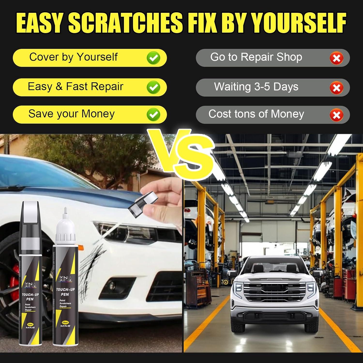 XNA Car Touch Up Paint (Black(GBA/WA8555)) for Chevrolet, 2 in 1 Car Scratch Remover with Pen Tip and Brush, Exact Color-Matched for Car Paint Scratch Repair, Quick & Easy Fix