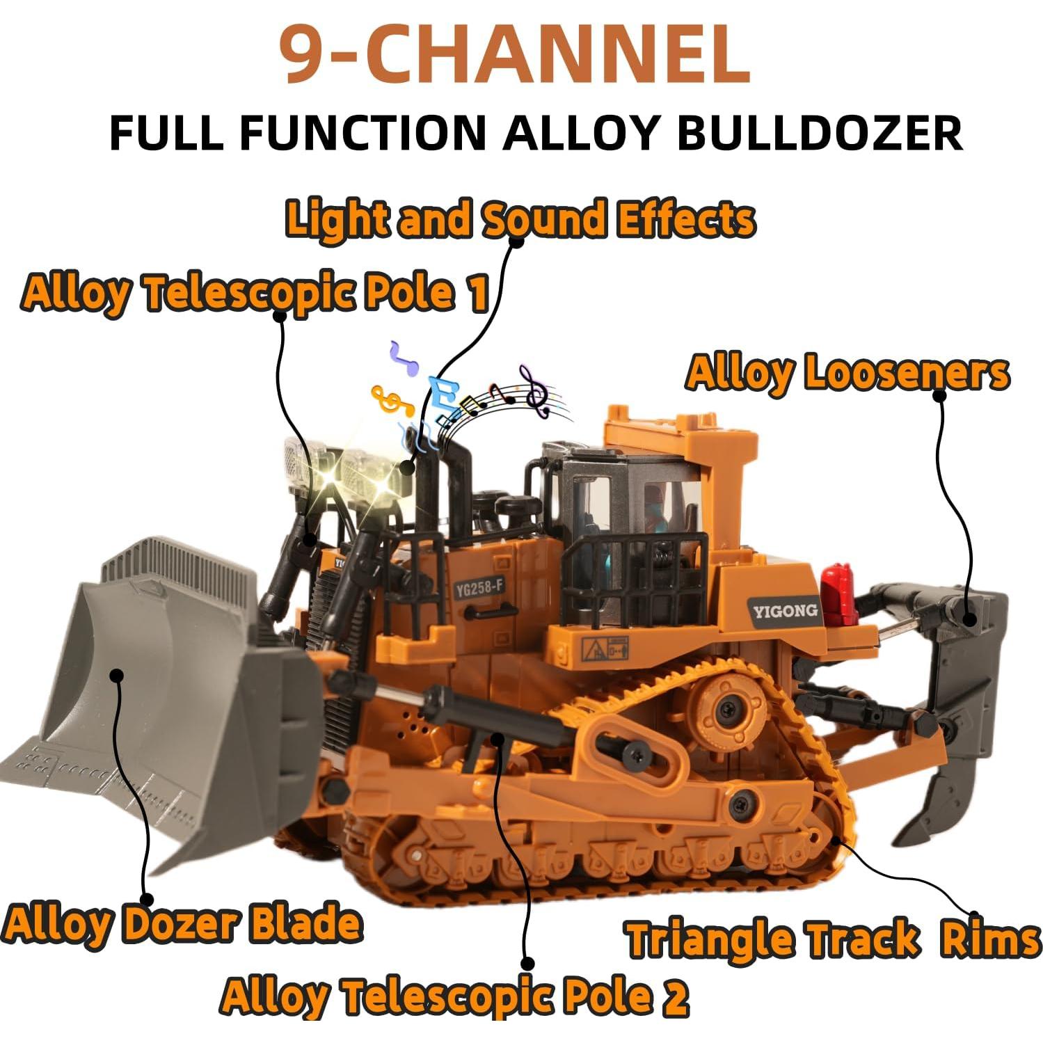 Bulldozer RC OrgaNatureQueen 9 Canales con Luces y Sonido