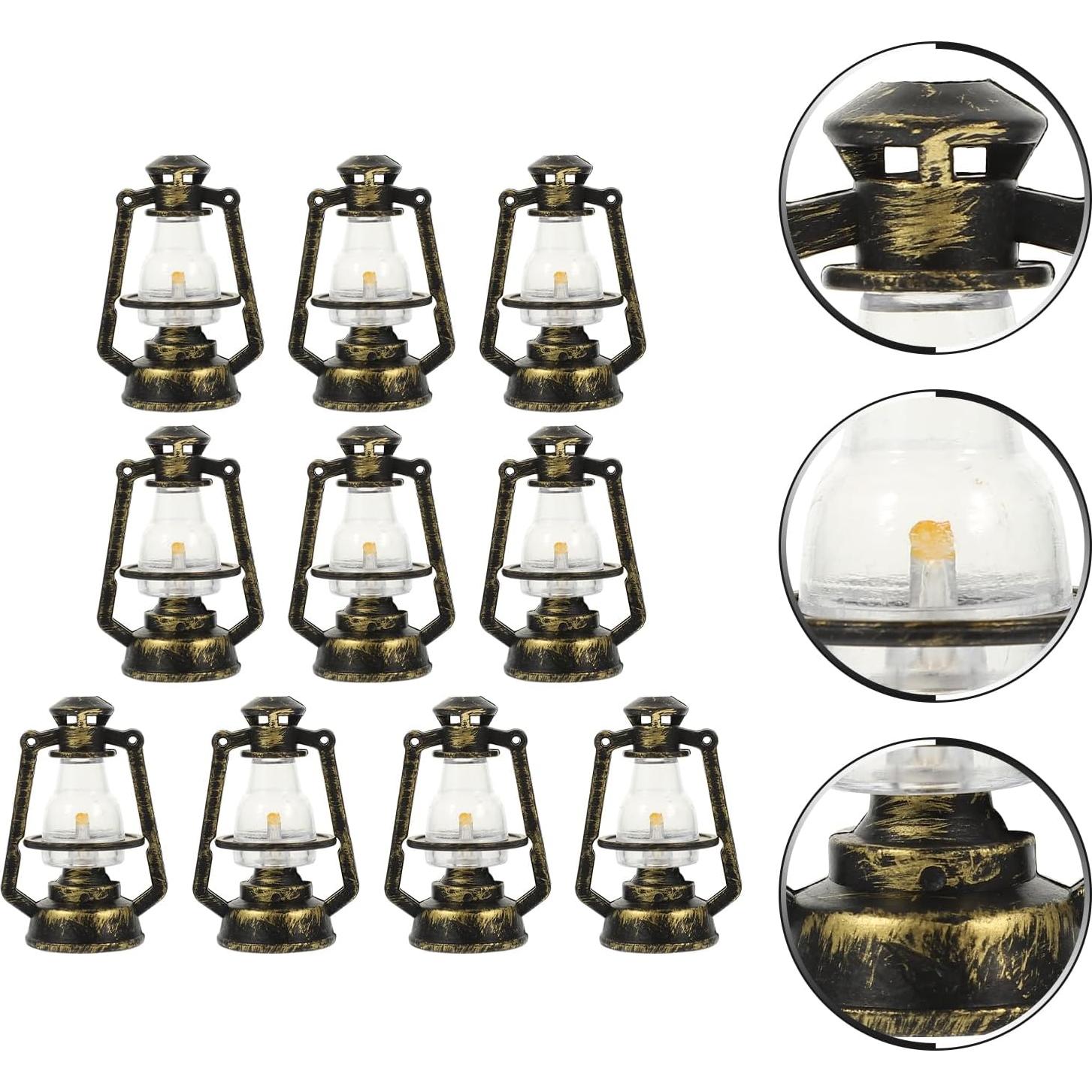 10 Mini Lámparas de Aceite Vintage Artibetter para Decoración