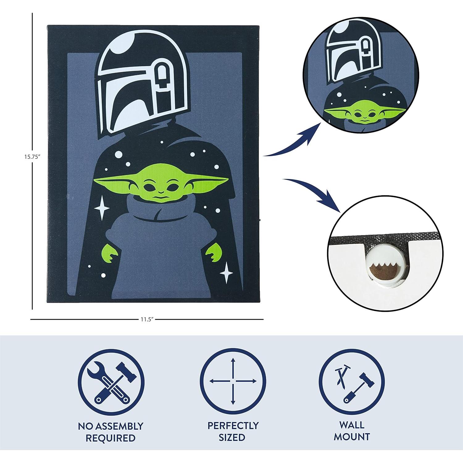 Arte de Pared LED Star Wars The Mandalorian 40x29 cm