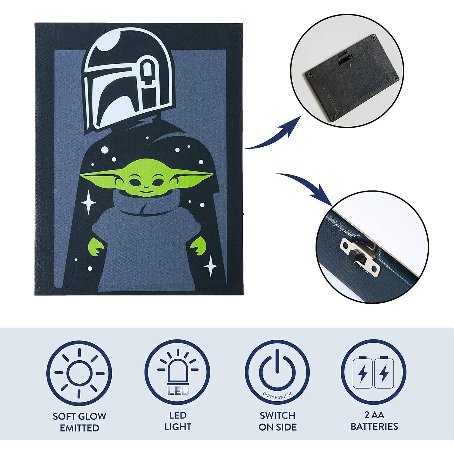 Arte de Pared LED Star Wars The Mandalorian 40x29 cm