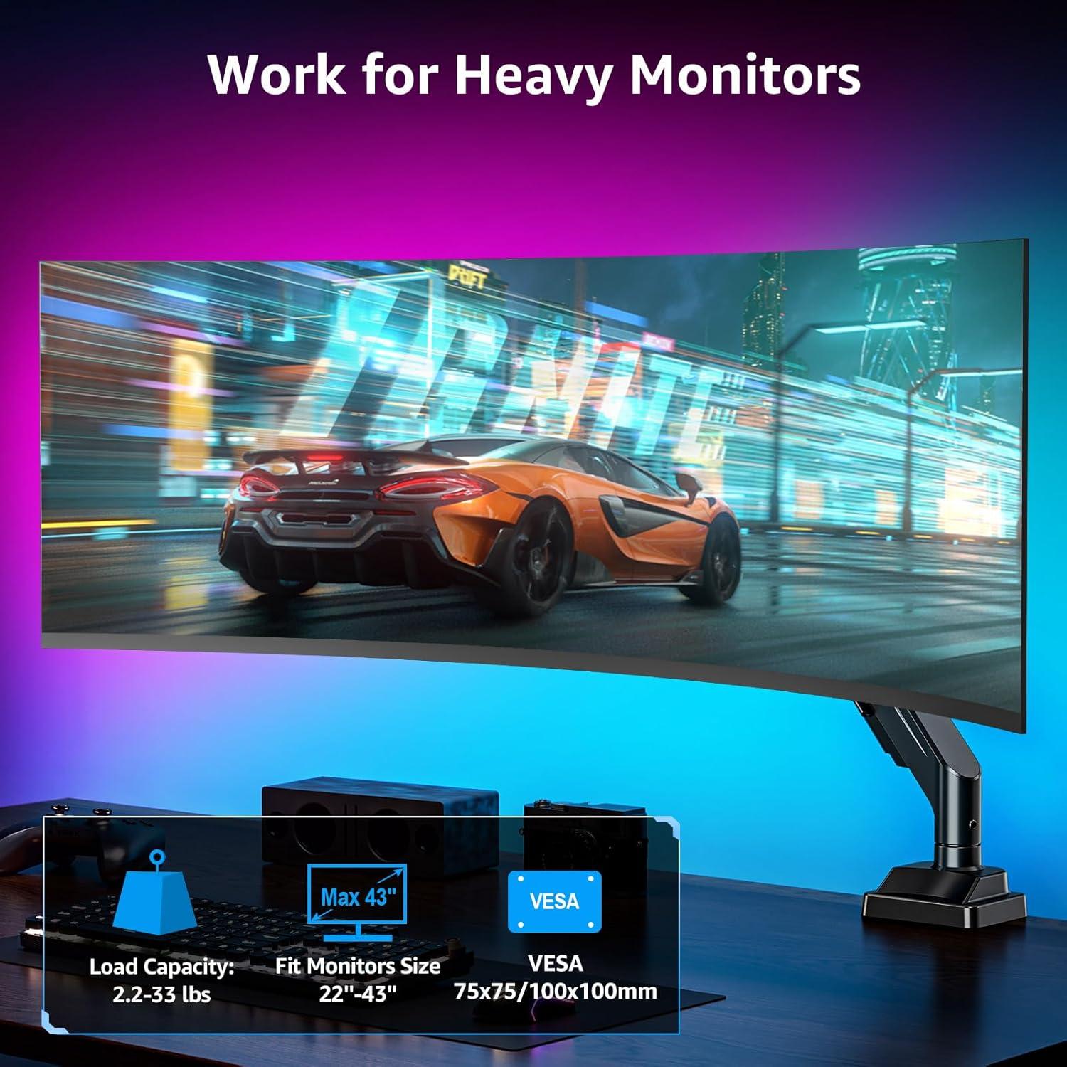 Soporte de Monitor Ultrawide MOUNTUP 22-43" 1-15 kg Ajustable