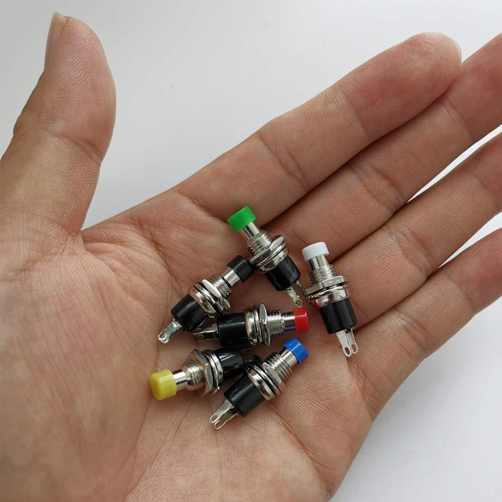 24 Botones Pulsadores Mini 7mm SPST Momentáneo 3V-230V Gebildet