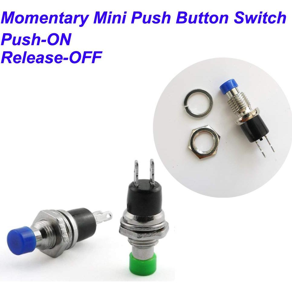 24 Botones Pulsadores Mini 7mm SPST Momentáneo 3V-230V Gebildet