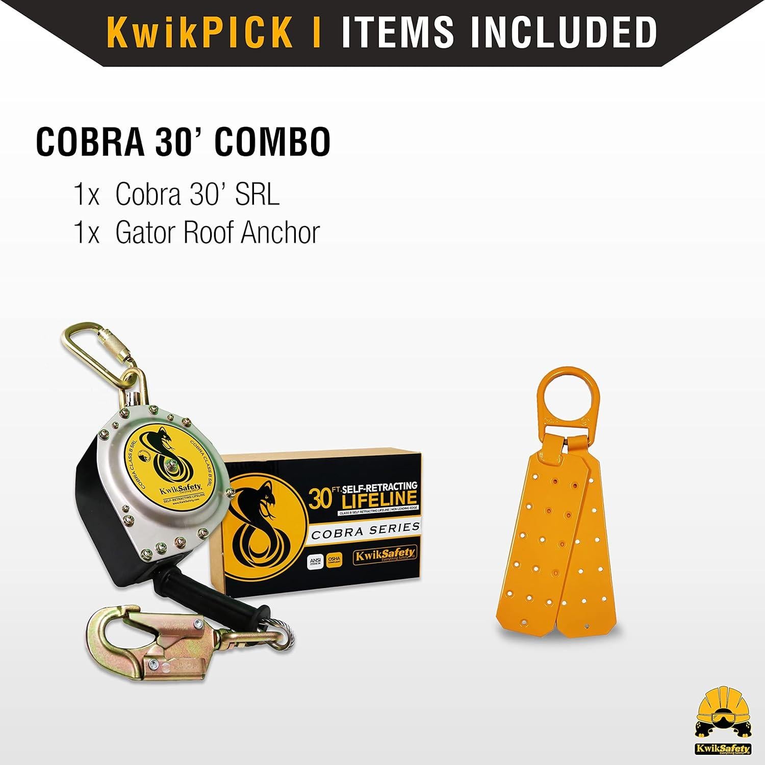 KwikSafety Cobra 9m Combo SRL + Correa 0.9m Seguridad