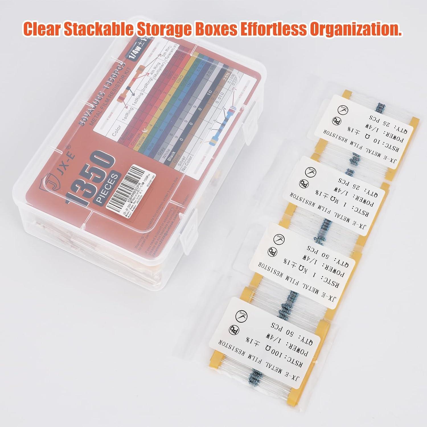 Kit de Resistores de Precisión JX-E 1350 Piezas 0 a 5.6M Ohm