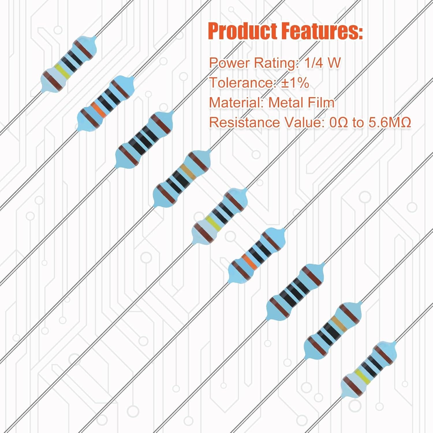 Kit de Resistores de Precisión JX-E 1350 Piezas 0 a 5.6M Ohm