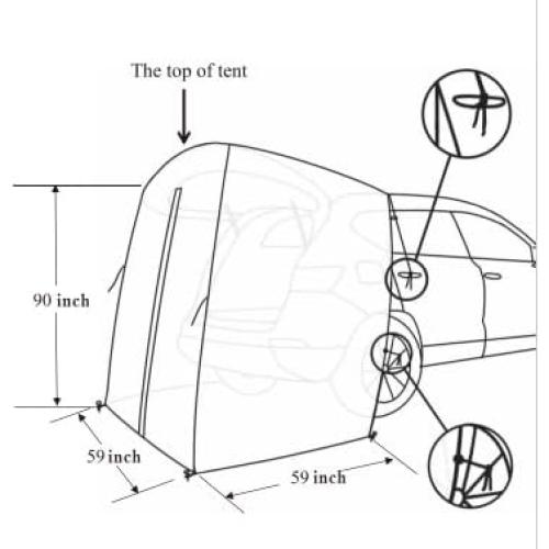 Tienda de Maletero SUV MC&SA Impermeable 3 Personas 229.87cm