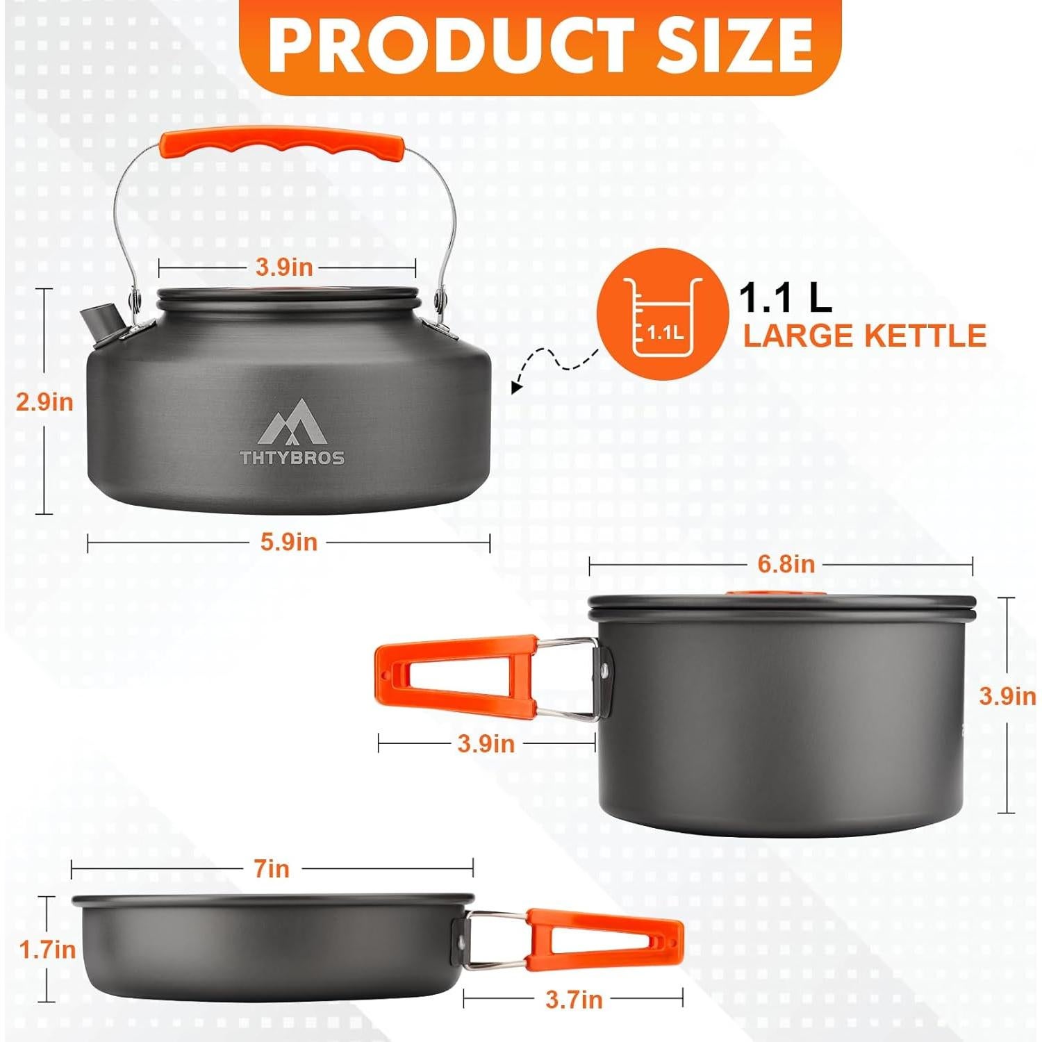 Kit de Utensilios de Cocina Camping THTYBROS 17 Piezas