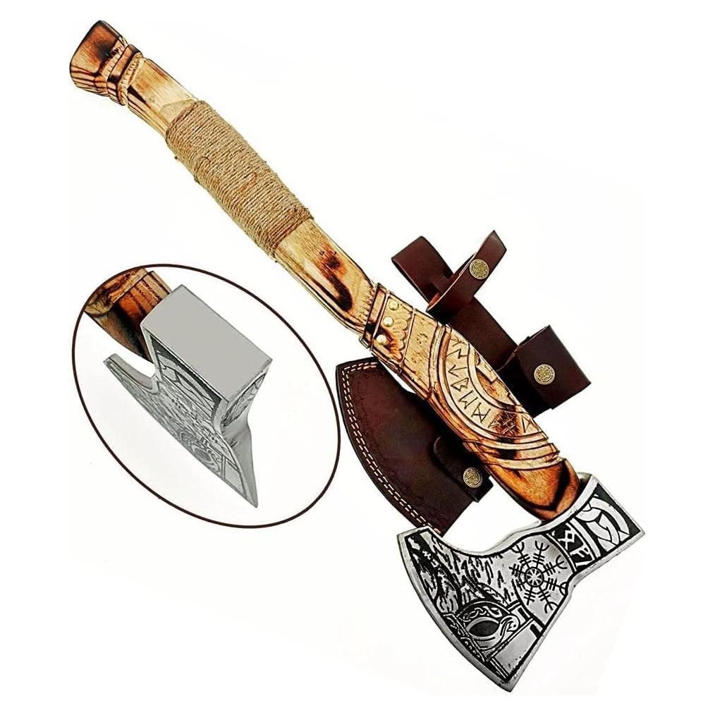 Hacha Vikinga Poshland AX-7000 Forjada en Acero Carbono 56 cm