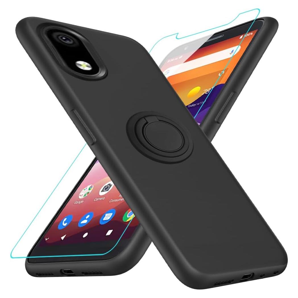 Funda Protectora ZTE Avid 579 con Soporte y Protector - Negro