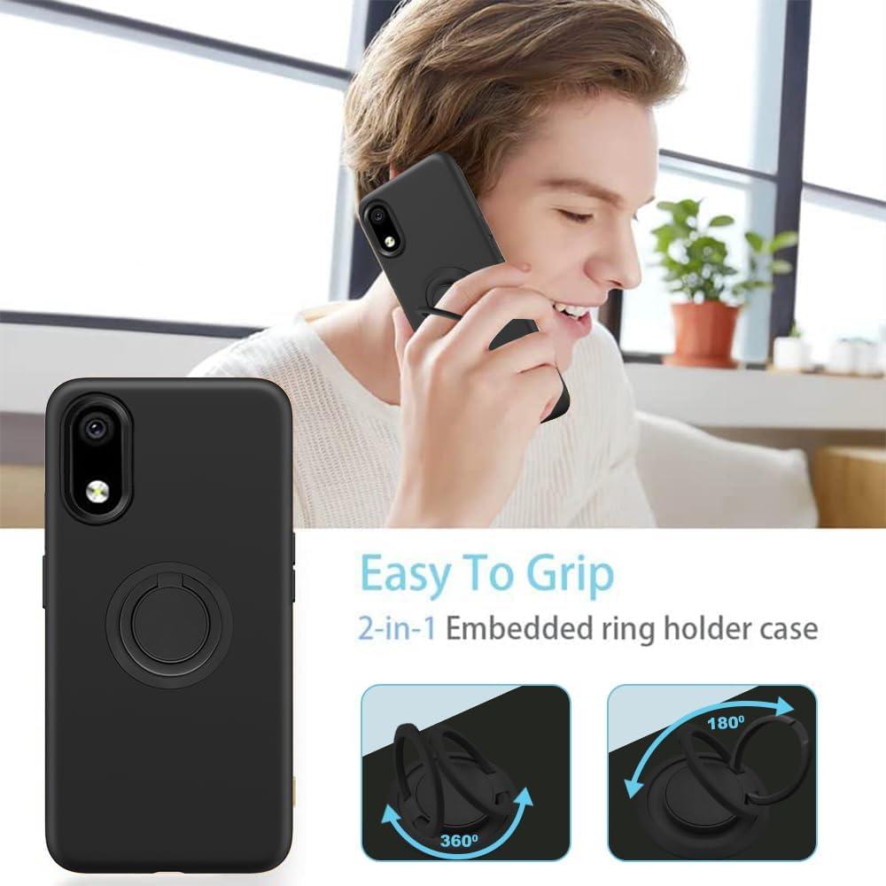 Funda Protectora ZTE Avid 579 con Soporte y Protector - Negro