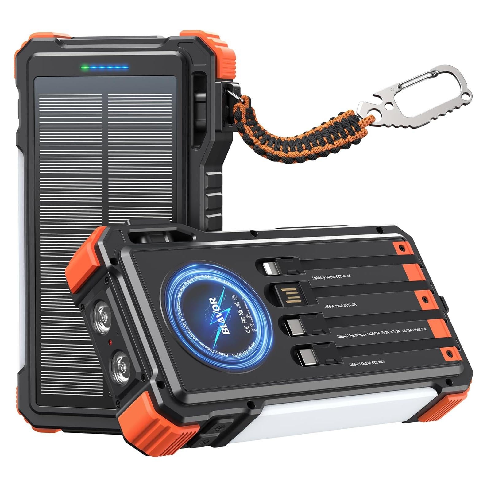Cargador Solar BLAVOR 45W 20000mAh Portátil Inalámbrico