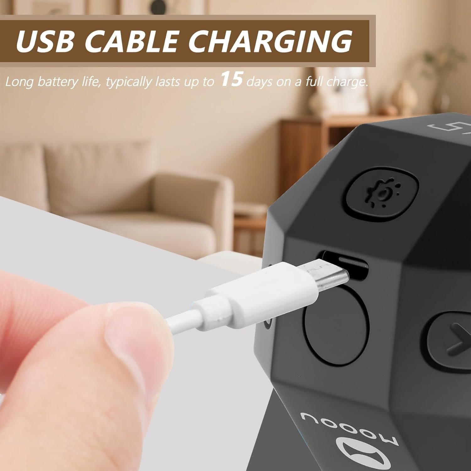 Temporizador Digital 12 Caras BEBESIRI Negro - 1 a 90 Minutos