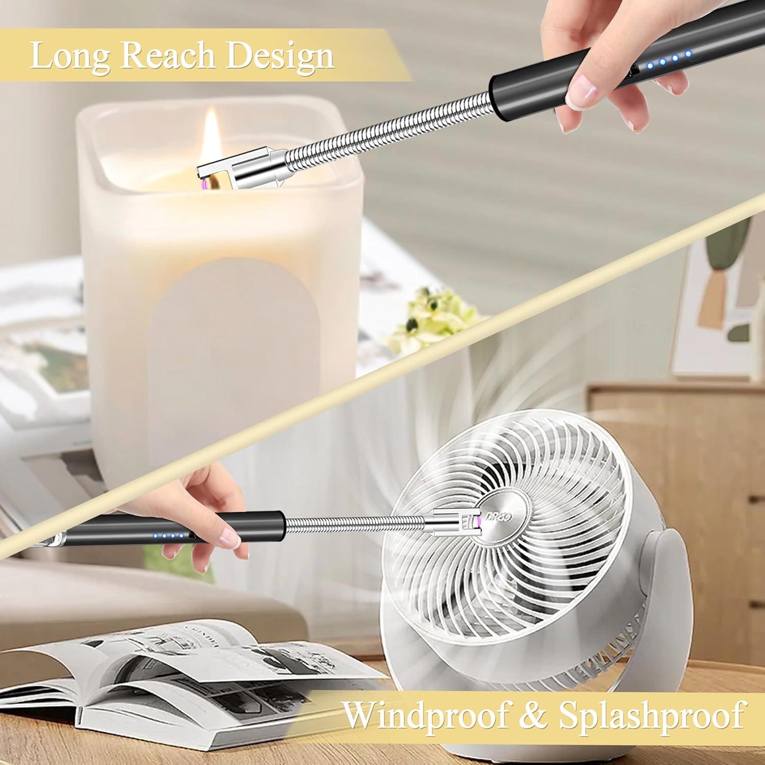 Encendedor Eléctrico Koulate Negro Recargable Tipo C 360°