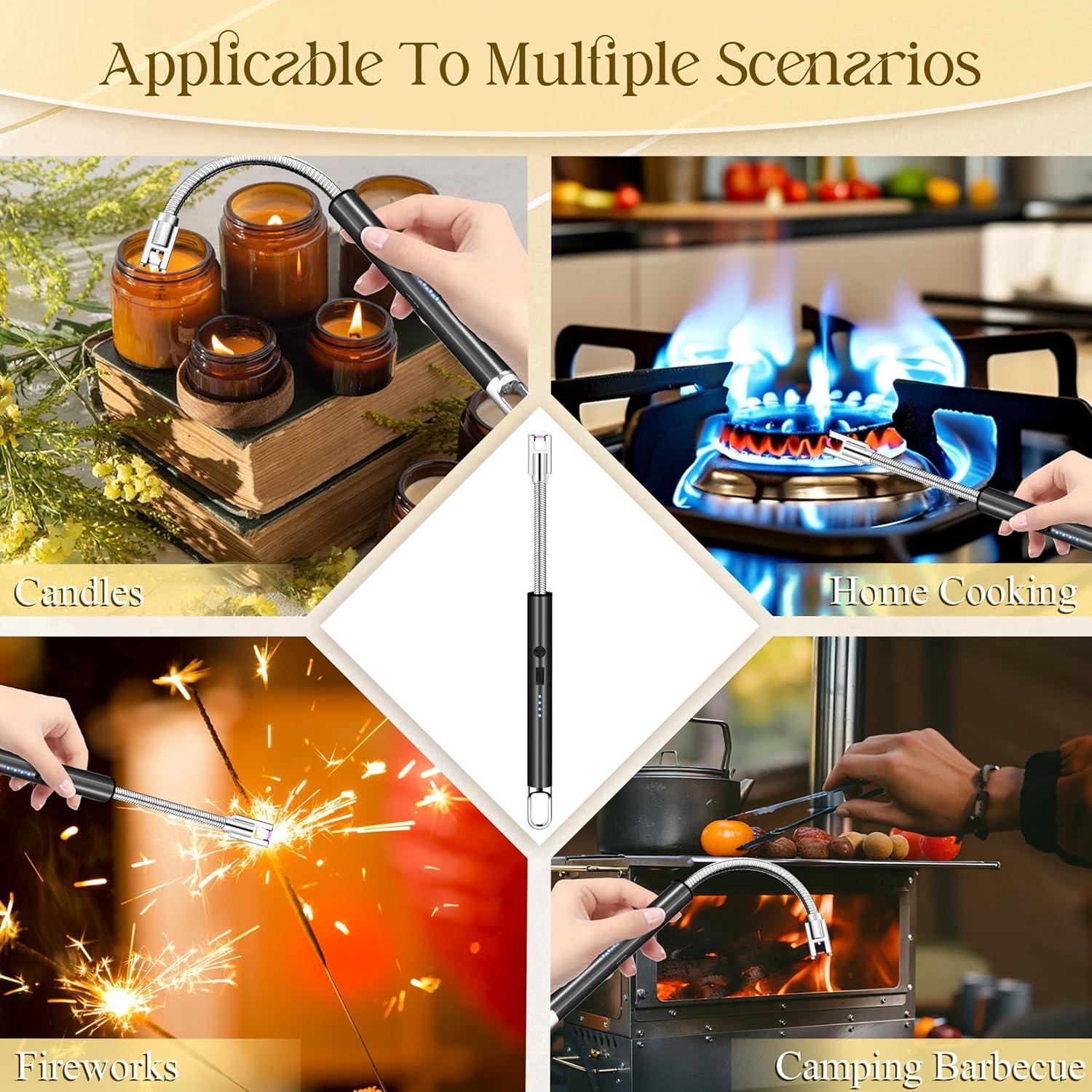 Encendedor Eléctrico Koulate Negro Recargable Tipo C 360°